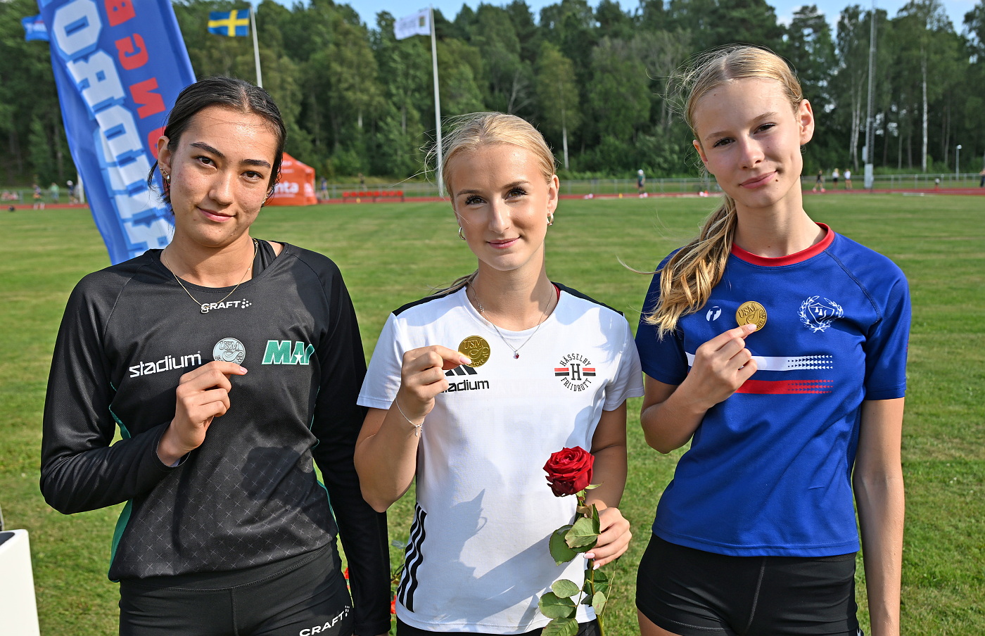Selma Millione Tjernstrm vann guld p F16 100m med 12,72 fre MAIs Michelle Olsson p 12,77 och Tbys Amanda Jrbeck p 12,80.
