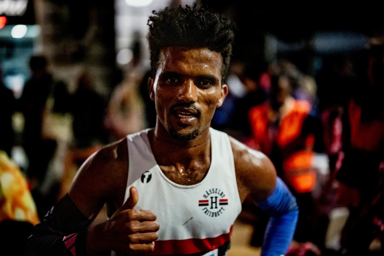Bild p Yohannes Kiflay som kom trea p Midnattsloppet 